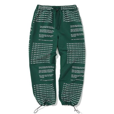 China Factory wholesale OEM fashionable custom sublimation anti-static all over printed streetwear hip hop nylon mens jogger casual pants for sale