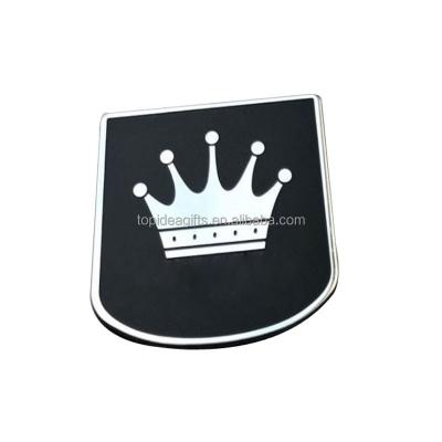 China China Custom Shape Die Struck Enamel Metal Logo Plate Crown Metal Silver Brass Soft Plates for sale