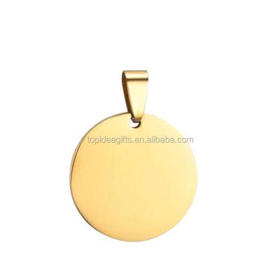 China TRENDY Shiny Gold Metal Sublimation Blanks Metal Logo Jewelry Tags Blank Disc From Supplier DIY for sale