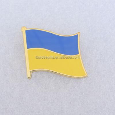 China Custom China Metal Ukraine Flag Pin Country Flags Pin Lapel Pin Custom Flag Badge for sale