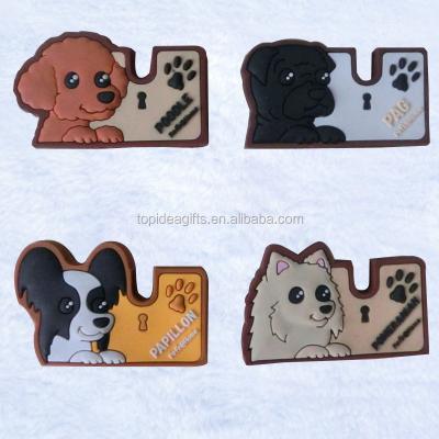 China 2D 3D Side One or Double Sided Design PVC Paw Logo Key Cover Key Cap 2018 Factory New Customized Dog Shape Rubber for sale