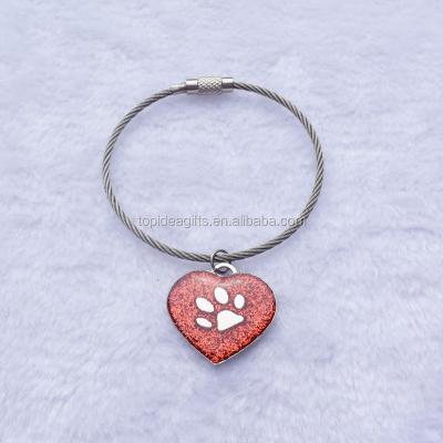 China Promotion Gifts Glitter Heart Dog Paw Planner Charms Glitter Red bag and so on charm bracelet charm for sale