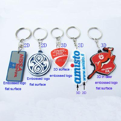 China Gifts Custom Design 2D&3D Silicone Rubber PVC Key Chain Personalized Soft Letter PVC Keycharms for sale