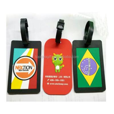 China Promotion Gifts Export Custom Custom 3d Country Flag Soft PVC Luggage Tags for sale