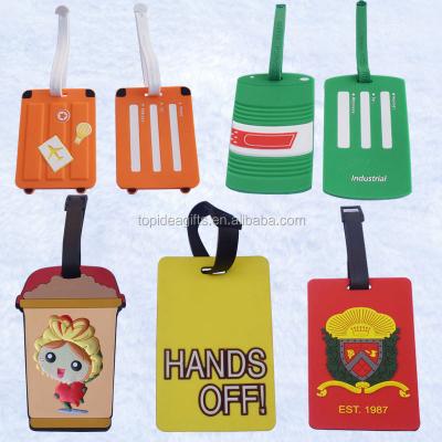 China 2018 Promotion Gifts Rubber PVC Bag Tags With Company Logo Travel Gifts Luggage Tags for sale