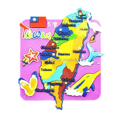 China China Map Factory Custom Soft PVC 3D Fridge Magnet Taiwan For Market Promotional Customized for sale