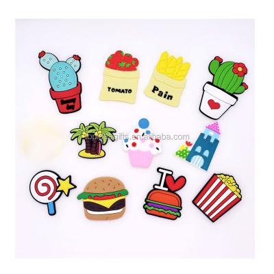 China Flexible Custom Many 3D Food Shapes Such As Hamburg Ice Cream Soft PVC Fridge Magnet For Promotion for sale