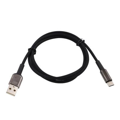 China Nylon Braided Type C MP3/MP4 Player Accessories Fast Charger Cable 2.0 USB Data Cable With LED Indicator Light for sale