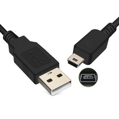 China Best MP3 / MP4 Player Data Sync And Charging PVC Black USB 2.0 Mini B Cable For Computer / Camera / Radio for sale