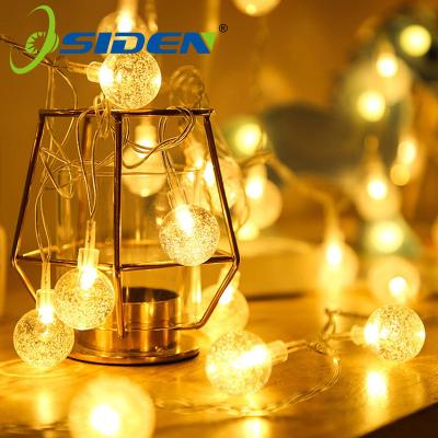 China Popular Outdoor Led Starry Ball Bubble String Lights Battery Ball String Lights Colorful Christmas Crystal Decoration String Lights for sale