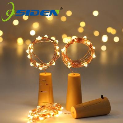 China Bottle Light Battery Garland Wine Bottle Lights with Cork 2m 20 Led Colorful Copper Wire Cork Fairy Lights String for Party Wedding Decor for sale