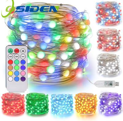 China Eco-friendly Recycle Led RGB Dot Control Magic Color Running Water Chasing Decorative Copper Wiring Lamp String Christmas Tree Lamp String for sale