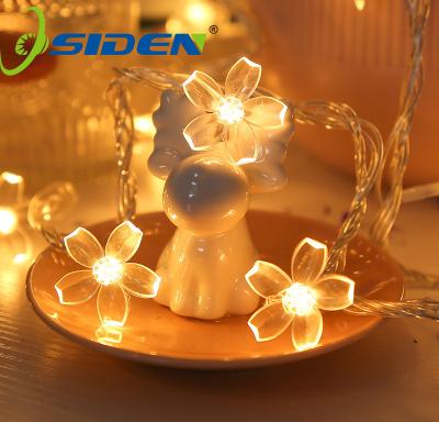 China Outdoor String Light Christmas Wedding Decoration Copper Wire Sakura String Lights Flower Garland Lights Power Led Fairy String Lights for sale