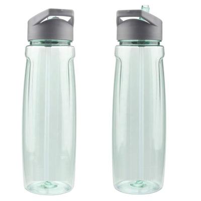 China Sustainable 750ml Colorful Plastic Sports Bottle With Straw Finished With A Fold Away Drinking Spout To Stop Leaking for sale