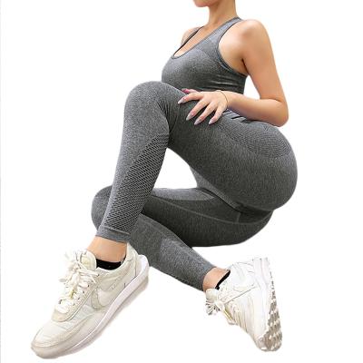 China Wholesale Eco Friendly Apparel Breathable Bra U Neck And Legging Yoga Set Seamless Long Shorts Set For Women Recycled Fabric Yoga Wear for sale