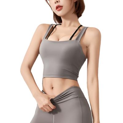 China Fashion Narrow Band Women's Clothing Manufacturer Breathable V Back Tank Top Lady Breathable Clothing for sale