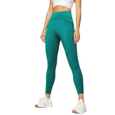 China Breathable anti-shrink splicing solid green shrink abdomen highwaist yoga panties workout leggings manufacturer for sale