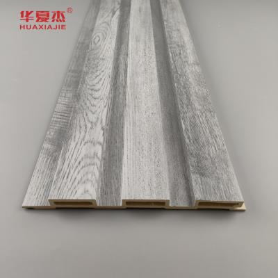 China Gráfico Design de madeira cinza Fluted Wpc Panel Decorações de parede para casa Luxury Wpc Panel de parede à venda