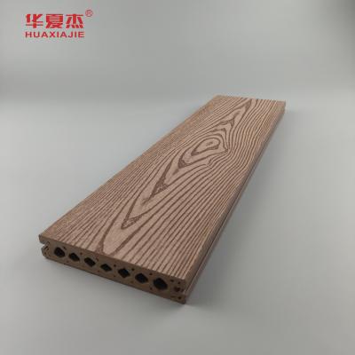 China Anti Uv Decking Tiles Wood Grain Wpc Outdoor Decking Floor Co-extruded Hollow Deck for sale