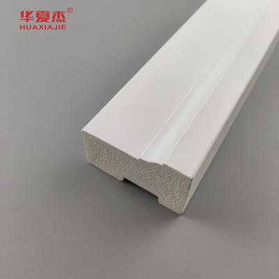 China Cost Price Wpc Brickmold 2'' Wood Grains Pvc Door Frame Moulding Waterproof Home/office Decor for sale