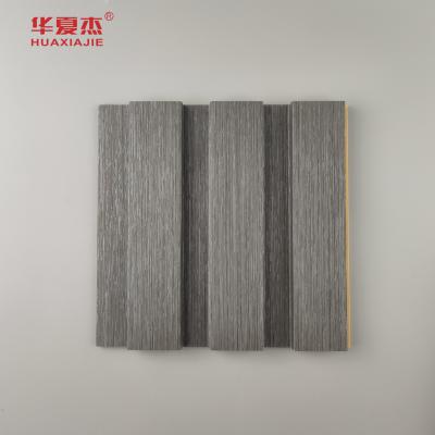 China New product wpc fluted wall panel laminated  wood grain wpc panels install easily indoor wall decoration for sale