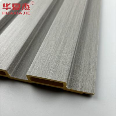 China Wholesale Hot Sale Dark Grey Wpc Wall Panel Wood Grains Wpc Fluted Wpc Boards Indoor Wall Decoration for sale