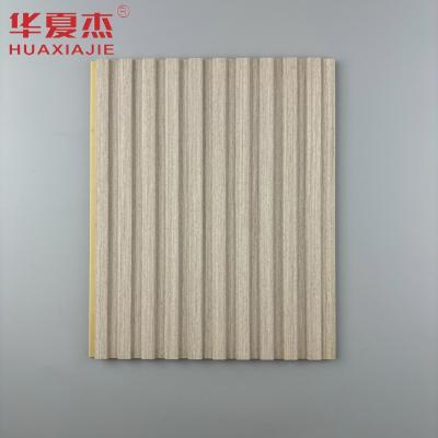 China Best selling woodgrain wpc wall panel fluted pvc panel wpc waterproof wall panel for interior decoration for sale