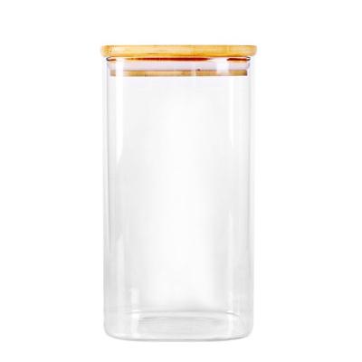 China Hot Sale Fresh Preservation Borosilicate Transparent Glass Food Canisters Jars Serving for Tea Nuts Spice Candy for sale