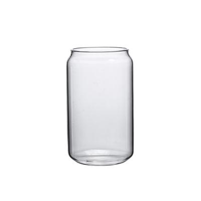 China Can Shaped 395ml 580ml Wholesale Drinking Glasses Can Shaped Glass Cups Tea Beer Glass Mug for sale