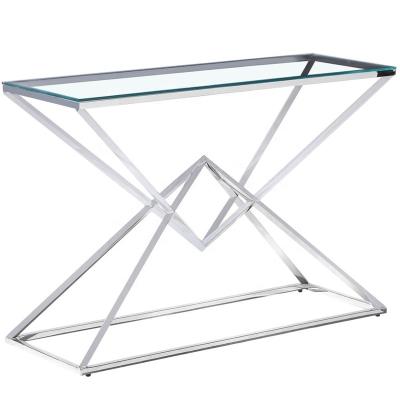 China Modern Stainless Steel Structure Tempered Glass TV Stand Gold Stainless Steel Living Room TV Cabinet for sale