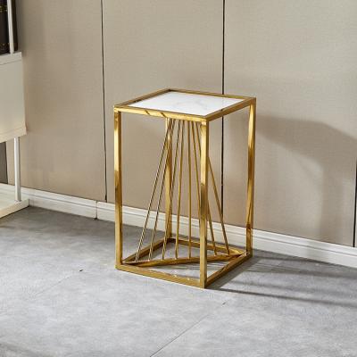 China Cheap Small Cube Table Stable Gold Table Living Room Metal Room Cheap Table for sale