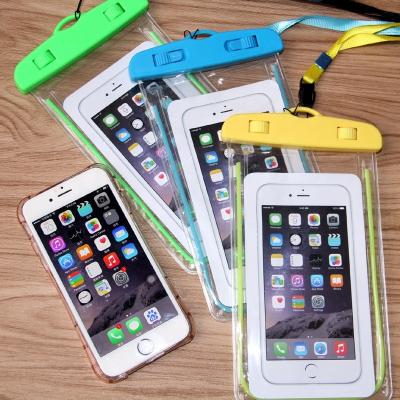 China Swimming Waterproof Wholesale Clear Clear Luminous Waterproof Mobile Phone For Smartphone PVC Phone Case Bag for sale