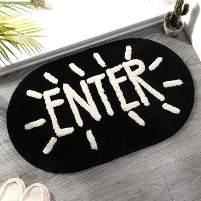 China Floor Mat Multicolor Alphabet Bathroom Non Slip Cute Single Door Toilet Stocked Absorbent Mat for sale