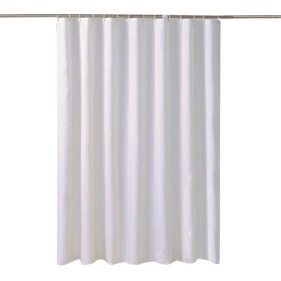 China Sustainable White Thick Waterproof Waterproof Fabric Shower Curtain Bathroom Sets With Shower Curtain And Covers for sale