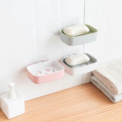 China Creative Modern Wall Mounted Smiley Weight Bearing Bathroom Plastic Paste Drain Simple Soap Dish / Box for sale