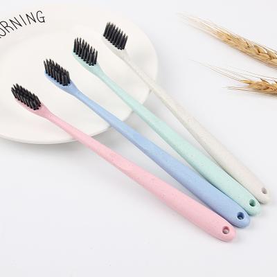 China Wheat Straw Environmentally Friendly Adult Toothbrush Durable Soft Bristle Manual Toothbrush for sale