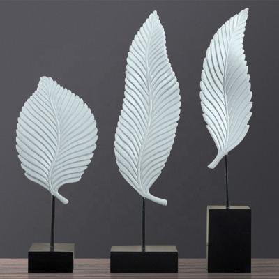 China Europe European set of beauty home resin leaves living room study bedroom decoration decorative ornaments for sale