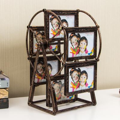 China Photo Frame Supply Hot Sexy Open Embossed Ferris Wheel Photo Frame 5 Inch Retro Windmill Girl Photo Frame for sale