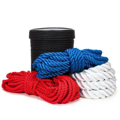 China 32mm Double Braided Marine Mooring Line Made of Fiber and 3/4 Strands for Marine Vessels for sale