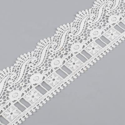 China Sustainable Factory Embroidered Border Polyester Border Trimming Lace For Wedding Accessories for sale