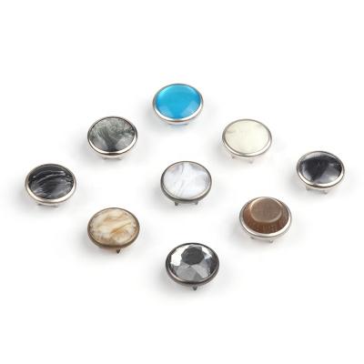 China Factory wholesale nickel free customized brass diomond silver snap ring button for clothes for sale