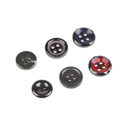 China Cheapest Factory Price 4 Holes Diamond Shape Nickel Free Ceramic Men's Two Tone Shirt Buttons For Craft for sale