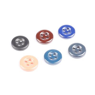 China Manufacturer 4 Washable Ceramic Holes Multiple Colors Hot Selling Blue Shirt Button for sale