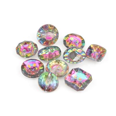 China Shiny Rainbow Crystal Buttons Decorated By Factory High Quality Nickel Free Acrylic Diamond Garment for sale