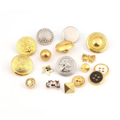 China Vintage Semicircle Metal Leg Gold Army Military Police Nickel Free Custom Uniform Military Buttons for sale