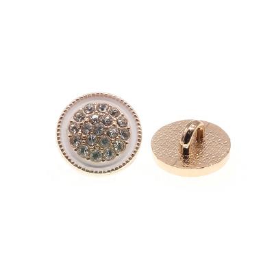 China Wholesale fashion chic metal alloy nickel free round pearl rhinestone leg button for women's suit for sale