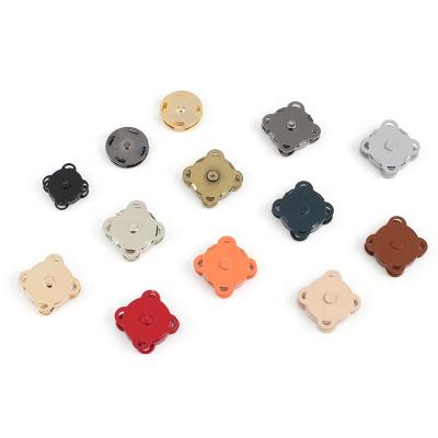 China Custom Wholesale Leather Snap Bag Plum Accessories Flower Nickel Free Magnetic Bag Button For Clothing for sale