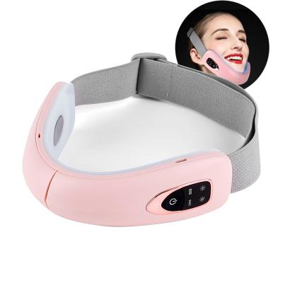 China New Anti-Puffiness Therapy Red Blue Light Vibration Facial Massager Face Slimming Artifact Firming Skin V Face Lifting Device for sale