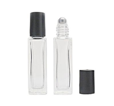 China Personal Care 3Ml 3ml 5Ml 10Ml 10ml 20Ml 30Ml Square Perfume Aromatherapy Essential Oil Clear Empty Thick Glass Roll On Ball Bottle for sale