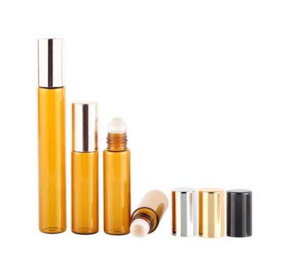 China Personal Care 1Ml 2Ml 3Ml 5Ml 5ml 8Ml 10ml 10Ml Small Mini Clear Amber Glass Roll On Empty Bottle Vial For Perfume Essential Oil Roll Ball for sale